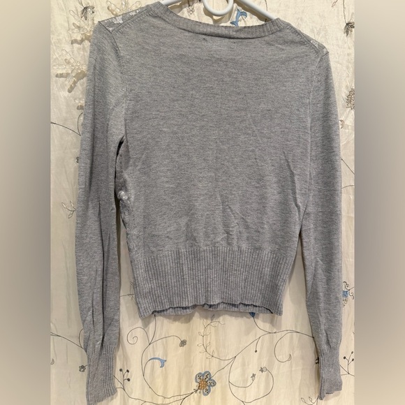 Express Silver Patterned Cardigan - Picture 3 of 4